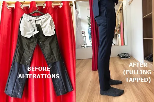 Tapering trousers for a slimmer fit
