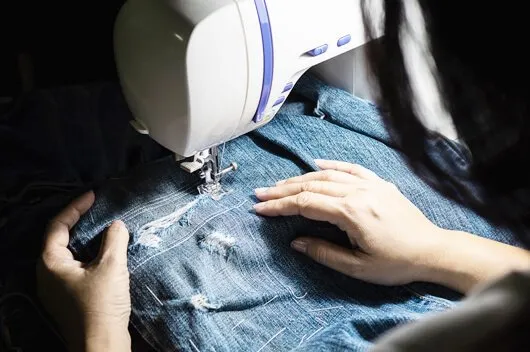 Clothing patch repair on a garment