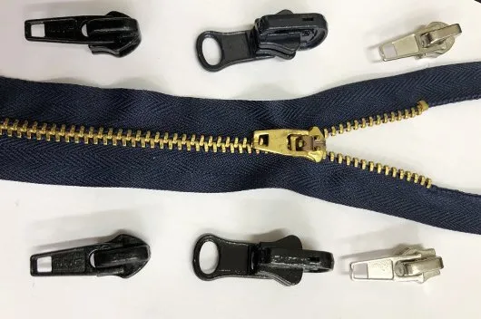 Replacing zip sliders on a jacket, coat, cushion or bag